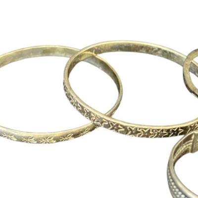 Marked Sterling Silver Bangle Assortment [81.67g]