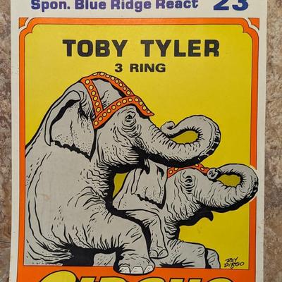 Toby Tyler 3 Ring Circus poster 1984 Brookville School Lynchburg VA