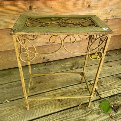 Metal and Wood Side Table