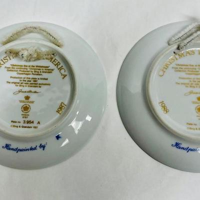 Christmas In America Collectible Plate Pair Bing & Grondahl