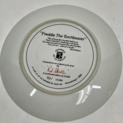 1984 Freddie The Torchbearer Porcelain Collector Plate Red Skelton