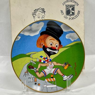 1984 Freddie The Torchbearer Porcelain Collector Plate Red Skelton