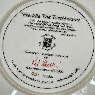 1984 Freddie The Torchbearer Porcelain Collector Plate Red Skelton