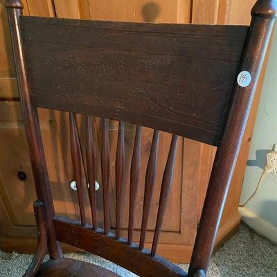 Vintage Cane Seat Chair with Ornate Back | Lot One