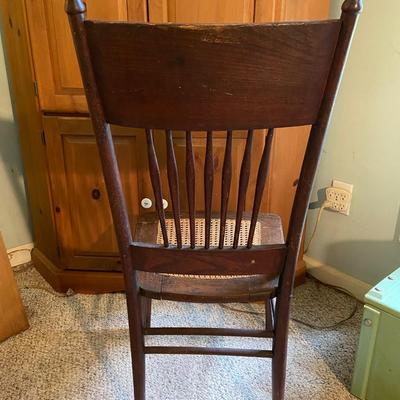 Vintage Cane Seat Chair with Ornate Back | Lot One