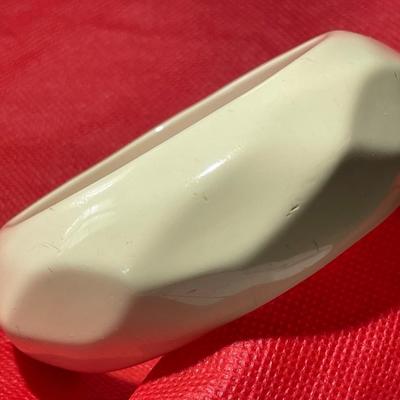 Vintage Monet Cream/Off White Lucite Faceted Chunky Bangle Bracelet Signed 1-1/8" Wide in Good Preowned Condition.