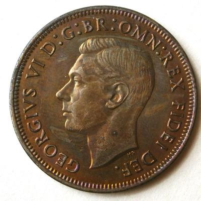 UNITED KINGDOM 1951 1/2 Penny Copper Coin
