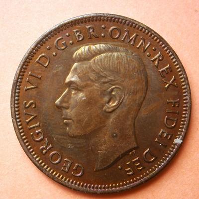 UNITED KINGDOM 1951 1/2 Penny Copper Coin