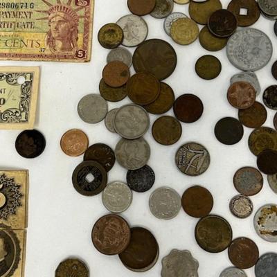 Foreign Currency Assortment Including Soviet Proof Coins