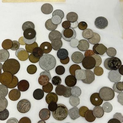 Foreign Currency Assortment Including Soviet Proof Coins