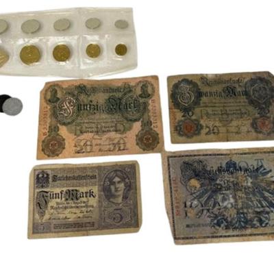 Foreign Currency Assortment Including Soviet Proof Coins