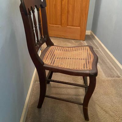 Vintage Spindle Back Chair with Cane Seat