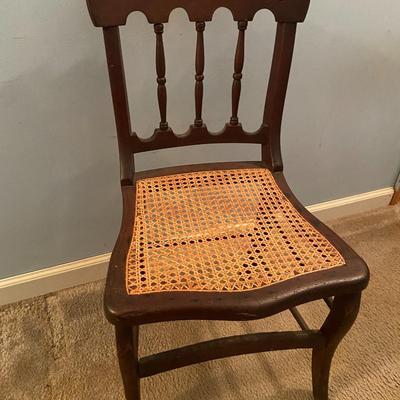 Vintage Spindle Back Chair with Cane Seat