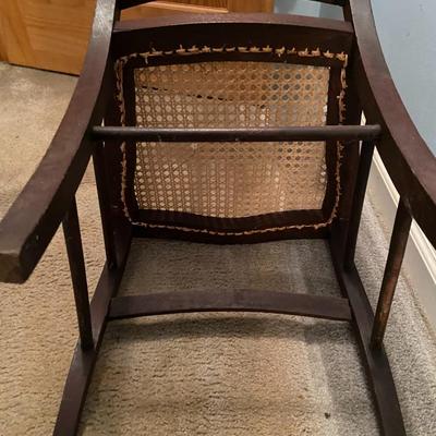 Vintage Spindle Back Chair with Cane Seat