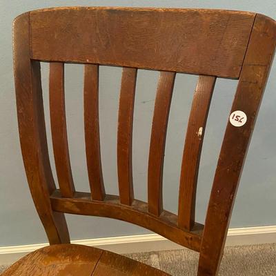 Vintage Oak Desk Chair with Casters