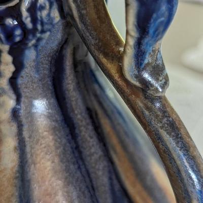 Faiencerie Thulin Belgium Art Pottery Double Swan Handle Vase #2017 @1920-1930's