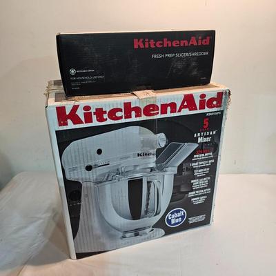 Cobalt Blue Kitchen Aid 5QT Artisan Mixer & Accessories, NIB (G-JS)