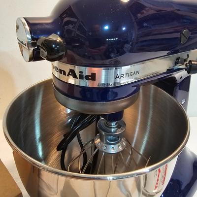 Cobalt Blue Kitchen Aid 5QT Artisan Mixer & Accessories, NIB (G-JS)