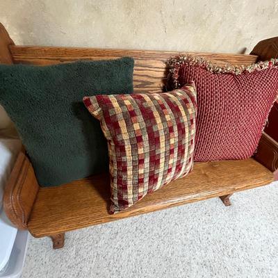 Lot of 3 Throw pillows Reds/ Greens