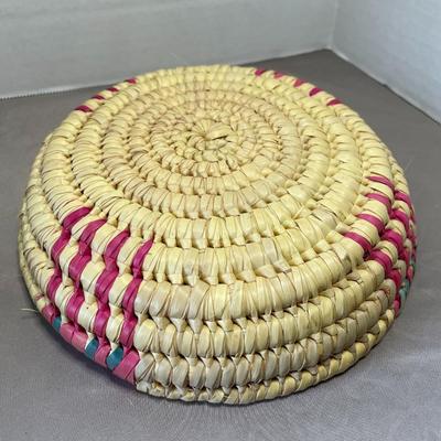 Coiled Raffia Grass Basket