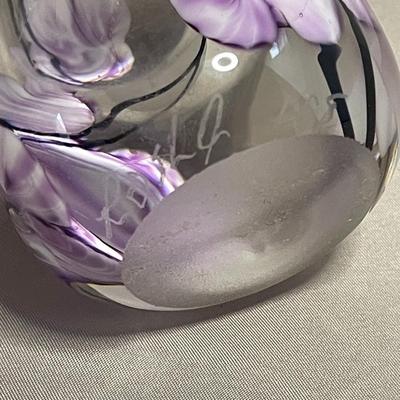 1998 Blown Glass Signed Perfume Bottle