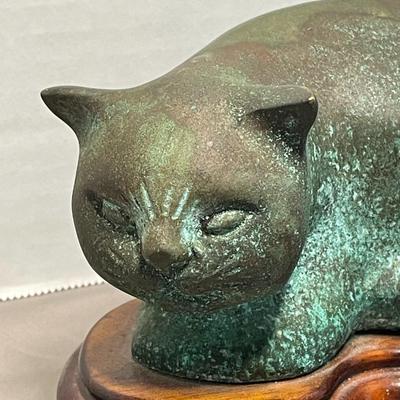 Solid Brass Cat Figurine