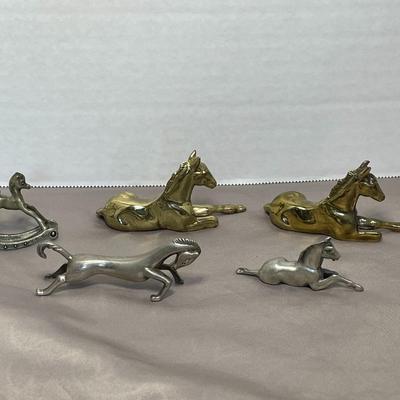 Metal Miniature Horses - One Knife Rest