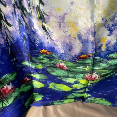 Silk Scarf Water Lilies Watercolor