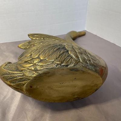 Large Brass Swan Planter