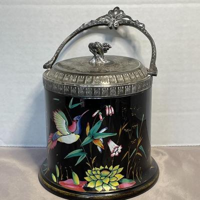 Hummingbird Painted Biscuit Barrel