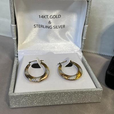 Gold and Silver Earrings and Other Jewelry Lot
