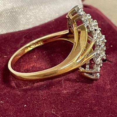 14KT Yellow and White Gold Diamond Pave Ring