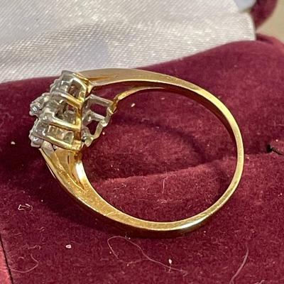 14KT Yellow and White Gold Diamond Pave Ring | EstateSales.org