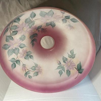 Large Glass Floral Painted Lamp Shade
