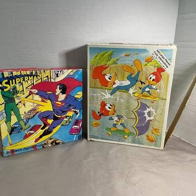 1980s Woody Woodpecker and Superman Puzzles