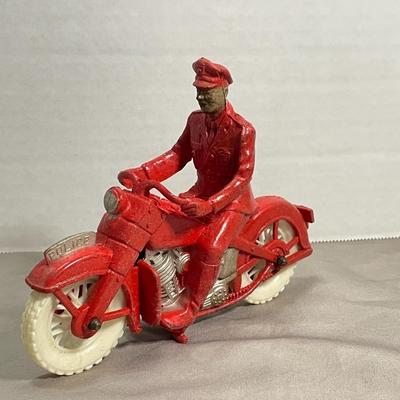 1950s Auburn Red Rubber Police Motorcycle