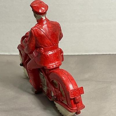 1950s Auburn Red Rubber Police Motorcycle