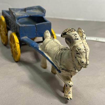 Vintage Cast Iron Goat and Express Wagon