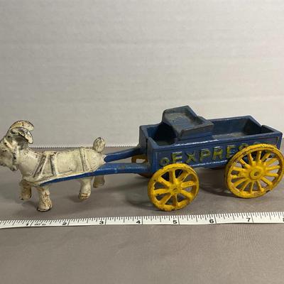 Vintage Cast Iron Goat and Express Wagon