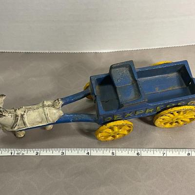 Vintage Cast Iron Goat and Express Wagon