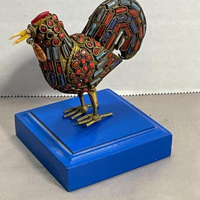 Nepal Tibetan Folk Art Copper and Stone Rooster - Google Alert