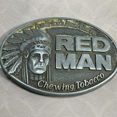 1988 Red Man Chewing Tobacco Belt Buckle