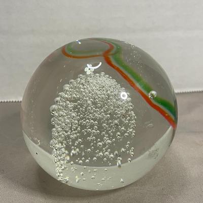 Green and Red with White Bubbles Paperweight