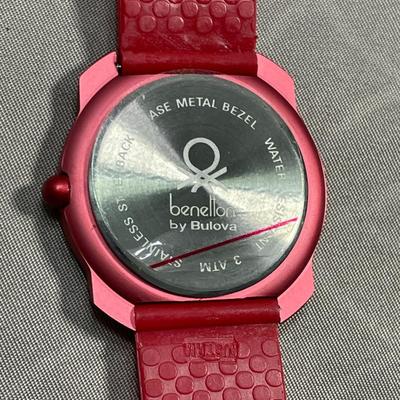 Red Benetton Watch by Bulova