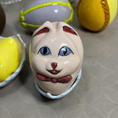 Crystal Basket with Ceramic Eggs