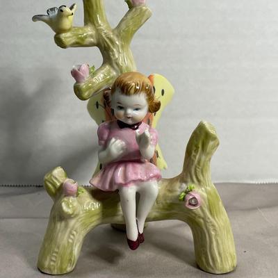 Vintage Napco Little Girl Butterfly Figurine