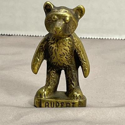 Vintage Solid Brass Rupert Teddy Bear