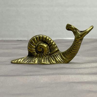 Vintage Solid Brass Garden Snail