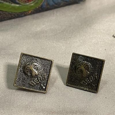 Leather Covered Wood Box and Mens Jewelry