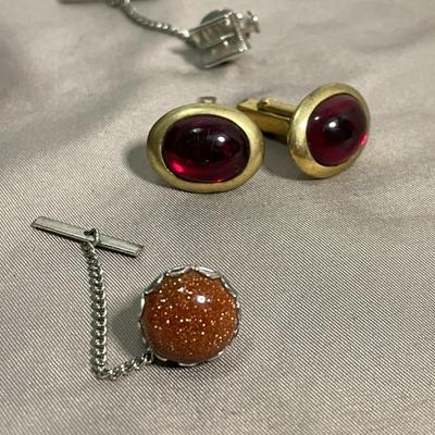 Leather Covered Wood Box and Mens Jewelry